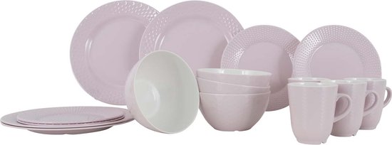 Gimex - Royal Line - Servies - Pastel - Roze - 16-Delig van GIM