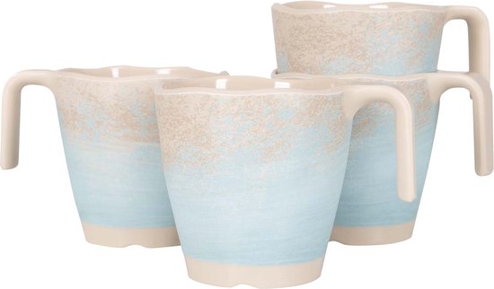 Gimex Stone Line Mok - Beige - 300 ml - 4 Stuks van GIM