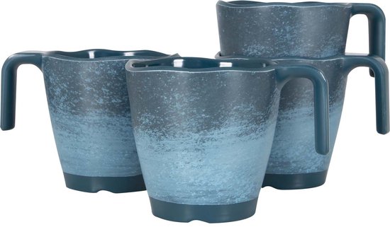 Gimex Stone Line Mok - Donkerblauw - 300 ml - 4 Stuks van GIM
