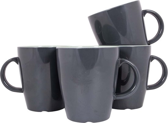 Gimex Vivid Line Mok - Groen - 380 ml - 4 Stuks van Gimex