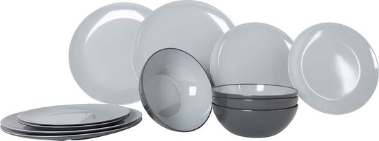 Gimex - Vivid Line - Servies - Grijs - 12-Delig van GIM