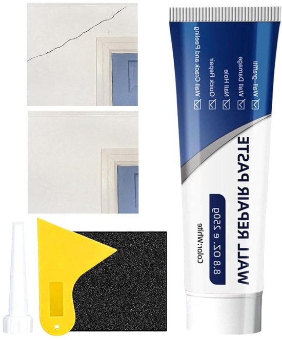 Gipsplaat Reparatie Set - Muurvuller Kit - Wand Gaten Vullen - Sneldrogend en Gebruiksklaar - ca. 18 x 6 cm