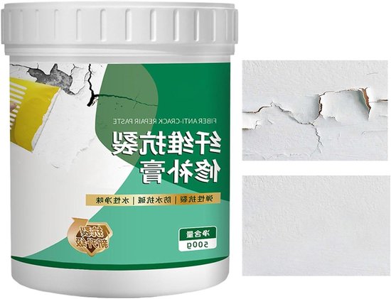Gipsplaat Reparatieset - Muur Reparatiepasta - Gaten Vullen - Waterdicht Anti-scheur - 500g - Wit