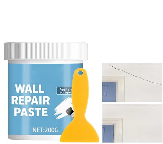 Gipsplaatreparatieset - Muurreparatiepasta - Scheuren Deuken Renovatie - Hydrofobe Waterdichte - 200g - Wit van Merkloos