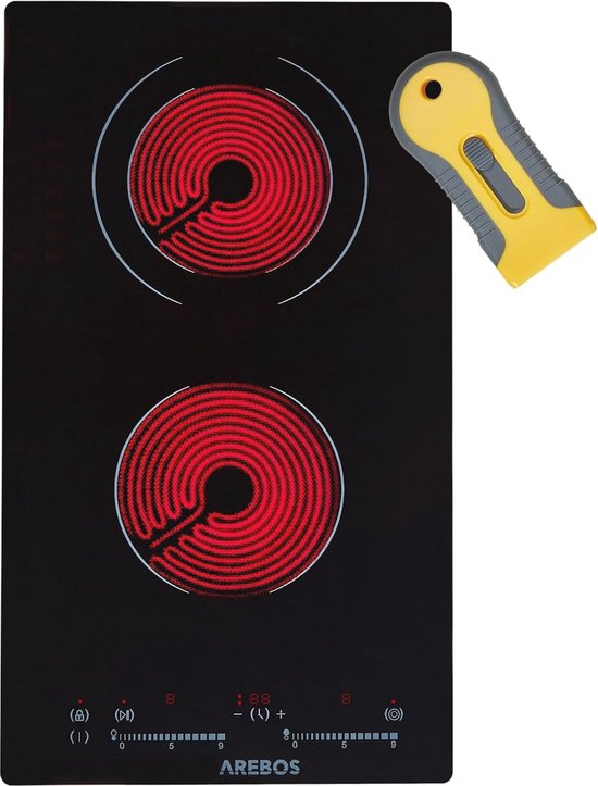 Glaskeramische Inductiekookplaat 3000W - 2 Kookzones - 30 cm - Sensor Touch - Kinderslot - Oververhittingsbeveiliging van Merkloos