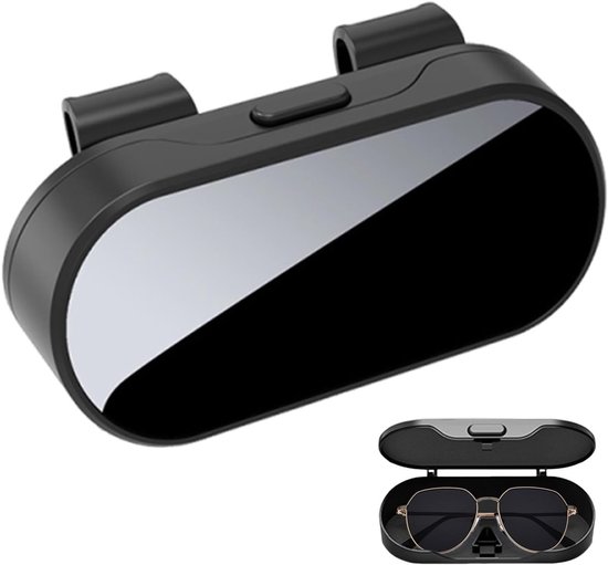 Glasses Keeper Auto zonneklep opbergdoos 17,5 x 9,5 cm voor | veiligheidsklem met universeel kusseninzetstuk, reisbril voor bestuurderscabine voor SUV aut
