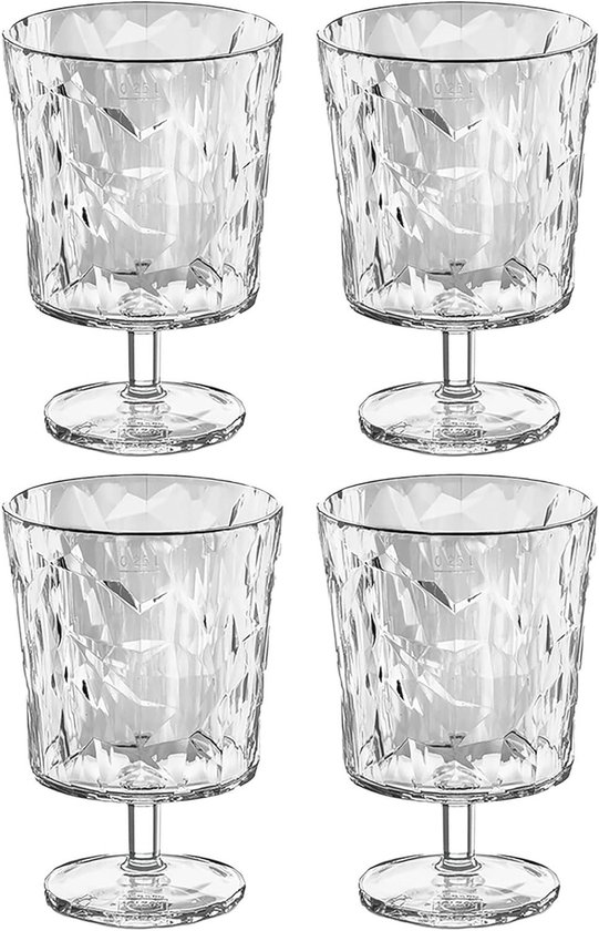 Glazen set - Kunststof bekers - Buitenfeestjes organiseren - Onbreekbaar en lichtgewicht - 4 stuks 250 ml - Kristalhelder