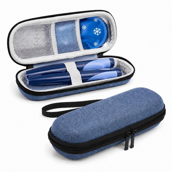 GoGoodies® Insuline koeltas incl. icepack – Diabetes Tas Medische Etui – Koeltasje Voor Op Reis - Waterafstotend 21 x 7 x 3cm van GoGoodies