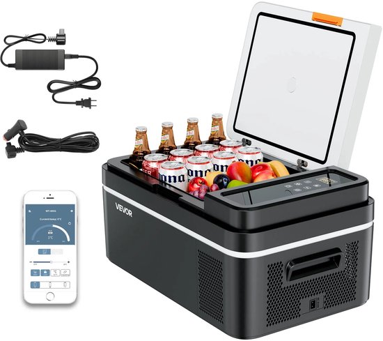 Golaro Auto Koelbox – Elektrische Koelbox – 20 Liter – Auto Koelkast – Smart Kampeer Koelbox – 12V Of 230V – Mobiele App - Zwart