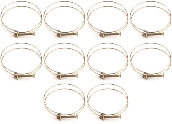 Golden crown - Slangenklemmen - Verstelbaar - Slangfixatie - 10 Stuks - Geschikt voor diverse buisdiameters - 94mm-100mm van Merkloos