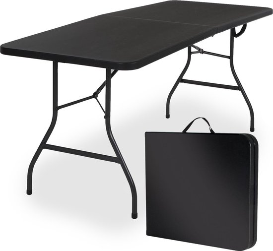 Goliving Inklapbare Tafel – Klaptafel – Campingtafel – Vouwtafel Buiten – Weerbestendig – 180 x 70 x 74 cm – Zwart van Merkloos