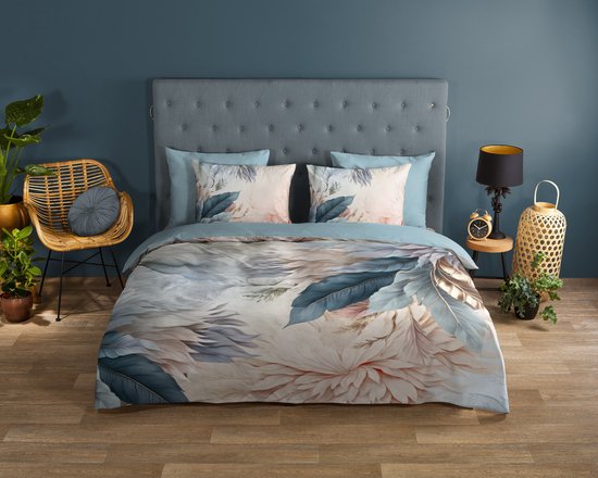Good Morning dekbedovertrek veren en bladeren - 2 persoons 200x200/220 cm - Multi - 100% Katoen renforc�
