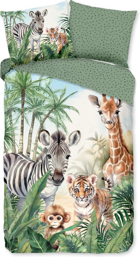 Good Morning Kinderdekbedovertrek "jungle dieren" - Multi - (140x200/220 cm) - Katoen van Good Morning