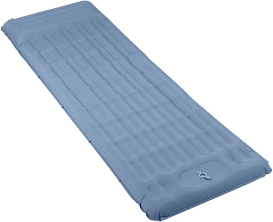 GOODEVN Slaapmat zelfopblazend 197 x 71 cm - Ultra Dik 12 cm Luchtbed met Ingebouwde Voetpomp - Draagkracht tot 200 kg - Camping matras - Slaapmatje - Blauw van Merkloos