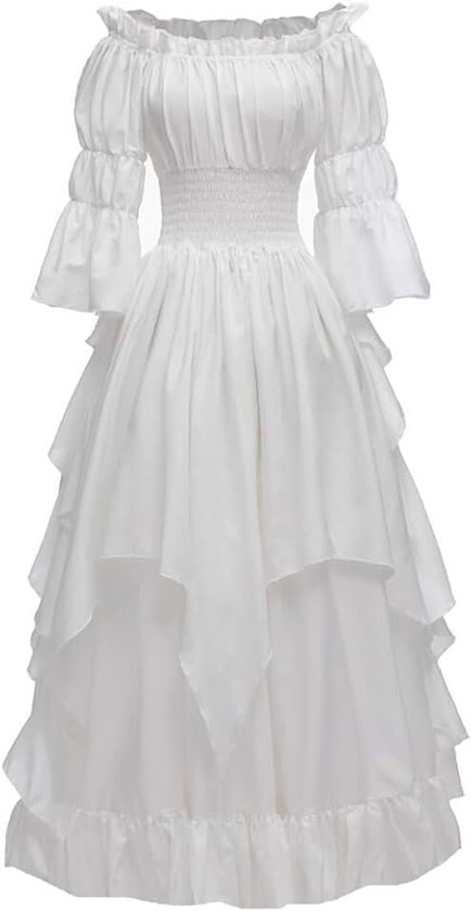 Gothic heksenjurk voor dames, middeleeuws, renaissance-kostuum, Victoriaanse jurk