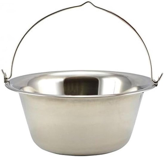 Goulash Ketel - Hekel Pot - Buiten Koken - Roestvrij Staal - 14 Liter - Zilver