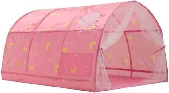 Gran Vida® - Kinderspeeltent - Sterren Thema - Opvouwbare Pop-Up Tent - Met Ademende Mesh Ramen - Roze van Gran Vida