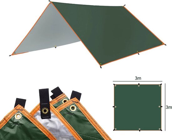 Gran Vida® - Tarp voor Kamperen - Lichtgewicht en Waterdicht - Zonnescherm - Groot Dekkinggebied - UV-Bescherming - 5 x 3 Meter van Gran Vida