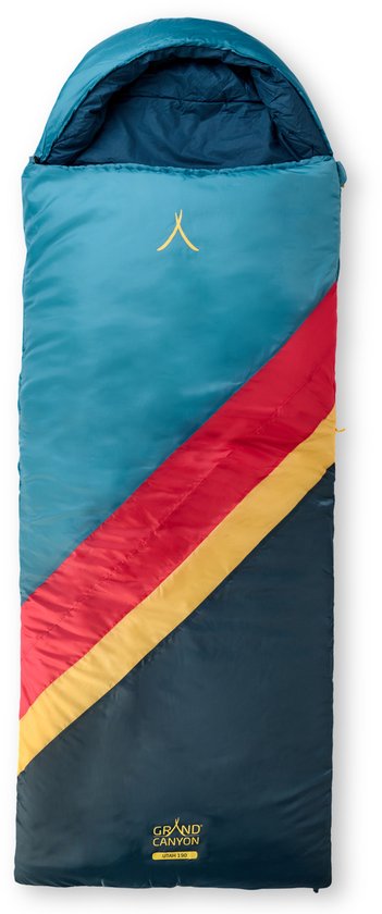 GRAND CANYON Schlafsack UTAH 190 Deckenschlafsack – Komfortabler Schlafsack mit Kapuze, Organic Cotton Innenfutter und Rundum-Reißverschluss für Camping und Caravan