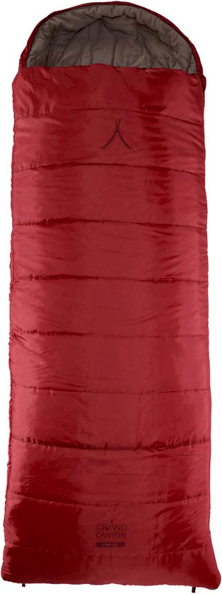 GRAND CANYON Schlafsack UTAH 205 Deckenschlafsack – Komfortabler Schlafsack mit Organic Cotton Innenfutter, großer Kapuze und Rundum-Reißverschluss für Camping und Reisen