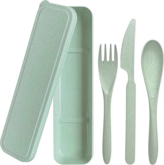 green-goose® Bio-based Bestek Set | Groen | Duurzaam Bestek voor School, Picknick, Vakantie, Camping | Vaatwasserbestendig van green-goose®