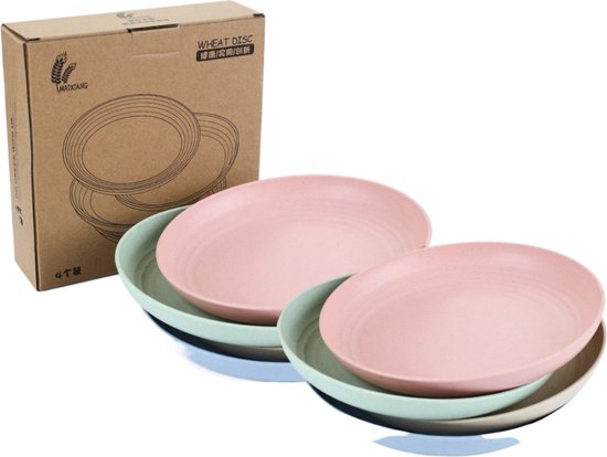 green-goose® Bio-based Borden | Set van 8 | 19.5x3 cm | Duurzame, Vaatwasserbestendige Borden voor Camping, Vakantie of Picknick | Vaatwasserbestendig