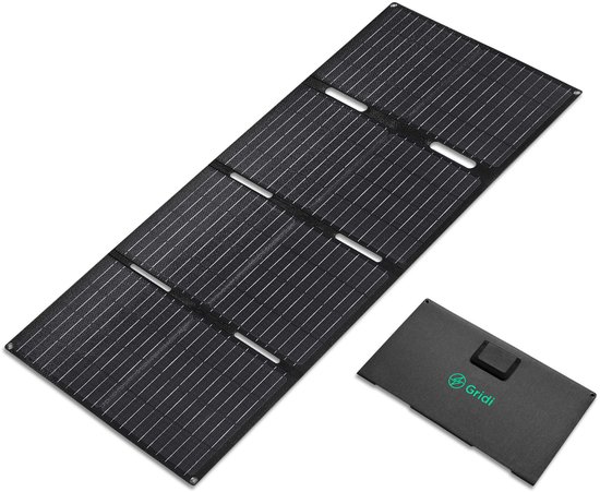 Gridi - Zonnepaneel 60W - Solar panel - opvouwbaar zonnepaneel - zonnepanelen - geschikt voor powerbank van Gridi