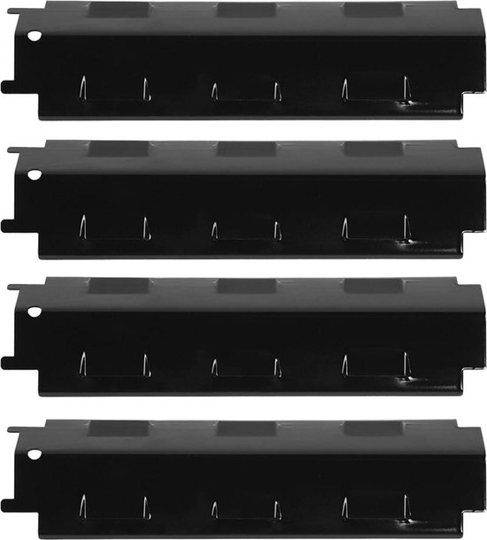 Grill Hitteschild Warmteplaten Draagbare Grill Brander Covers Gas Grill Onderdelen - Vervanging Vlambeschermers Zwart 4 STKS van Unicook