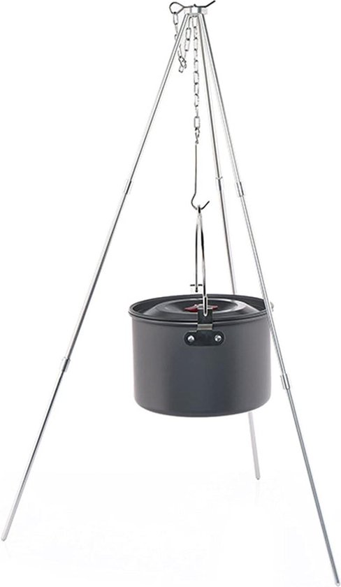 Grillaccessoires - Statief voor Outdoor Camping Barbecue - Draagbare Pannenlap - Aluminium Kookgerei Accessoires - Hangend Kookgerei - Camping Koken in de Open Lucht