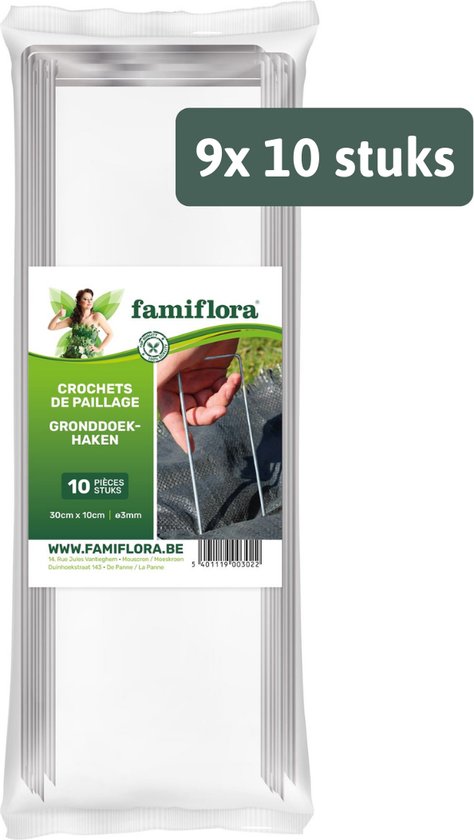 Gronddoekhaken Ø3mm x 30x10cm 9x 10 stuks (=90 haakjes) - Gronddoekpennen - Voordeelverpakking grondankers van Royal Well