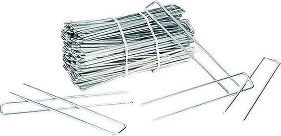 Gronddoekpen / Anti-Worteldoek Haken 20 x 5 x 20 cm ZINK / 100 STUKS ! / gronddoekpennen van Elho