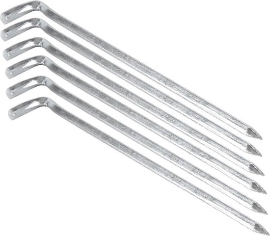 Grondpennen/tentharingen - 12x - lengte 16 cm - metaal - voor harde ondergrond - camping/kampeer accessoires van De Huisvriend