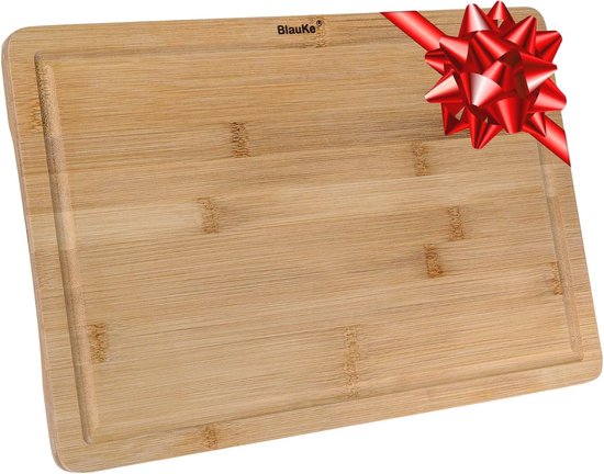 Grote Bamboe Snijplank met Diepe Sapgroef en Handvatten - Ideaal voor Vlees, Kaas en Groenten - Duurzaam en Natuurlijke Keukenaccessoire van Harcas
