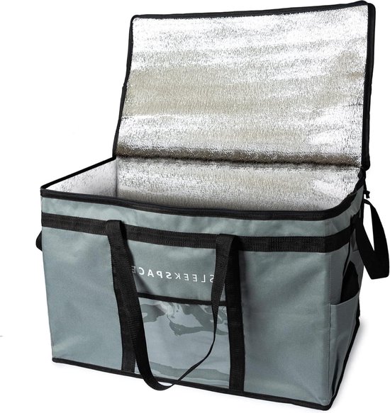 Grote Geïsoleerde Tas voor Heet of Koud Voedsel - Koeltas - Voor Picknicks en Boodschappen - 1 stuk - Zwart - Polyester - Groot van Polar Gear