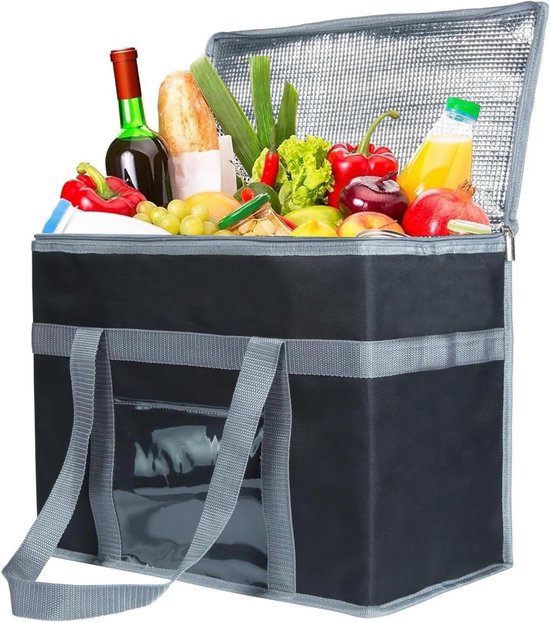 Grote geïsoleerde tas voor warme of koude voeding, veelzijdige koel tas, perfect als boodschappentas, thermotas en warmhoudtas. van Merkloos