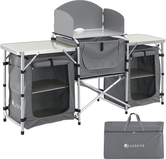 Grote Inklapbare Campingkeuken Garda - 175 x 40 x 111 cm - Grijs van Redwood
