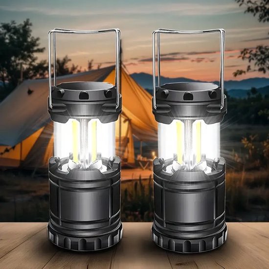 Grote kampeerlamp, buitententlamp, draagbare kampeerlamp, multifunctionele noodlamp, op batterijen (batterijen niet inbegrepen) - 2