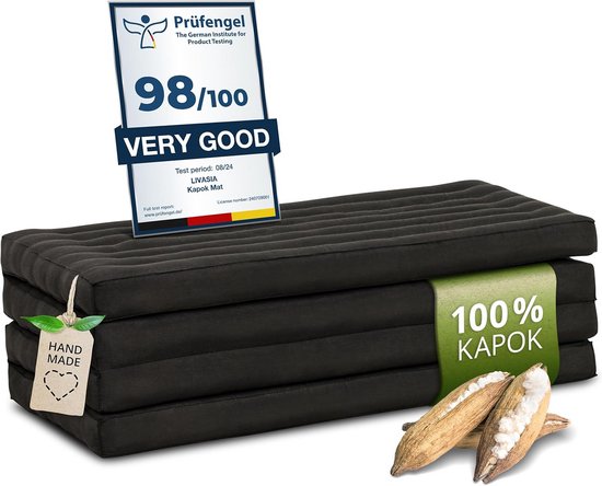 Grote Kapok Klapmatras 200x110cm Duurzaam Gastenbed voor Binnen en Buiten van Merkloos