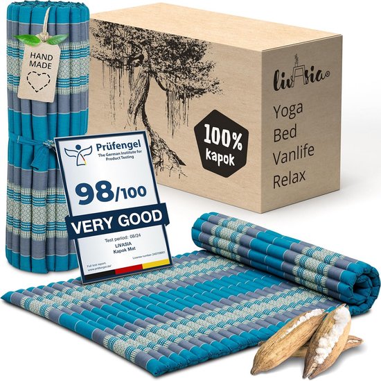 Grote Kapok Rolmatras 200x110cm - Handgemaakt en Comfortabel Gastenbed met Patroon voor Binnen en Buiten