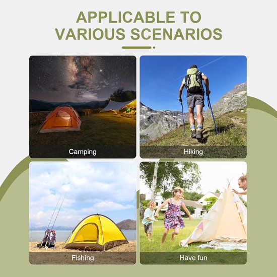 Grote klamboe-camping tent, 240 x 140 x 110 cm, muggennet, waterdicht, ritssluiting, wandelen, zadeldak, groen