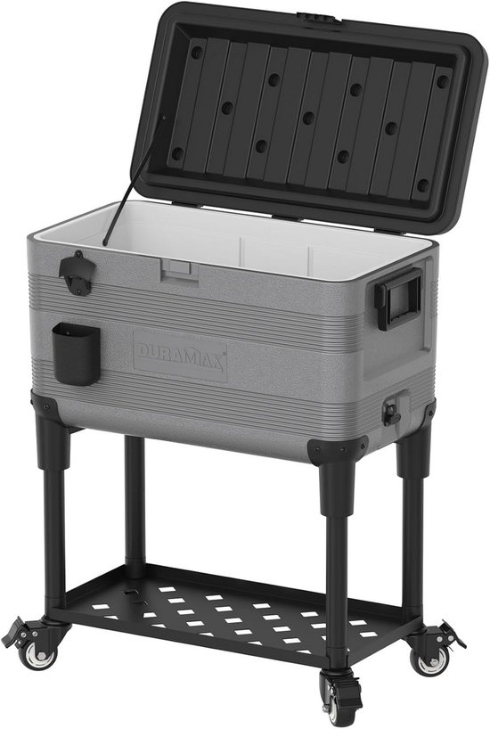 Grote Koelbox op Wielen - 70 Liter Drankenkoeler met Flesopener en Isolatie