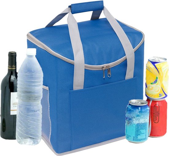 Grote koeltas blauw 32 x 23 x 37 cm 27 liter - Koeltassen van Benson