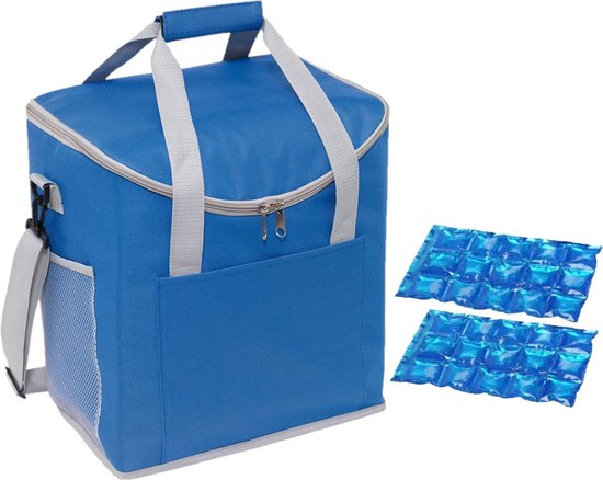 Grote koeltas blauw met 2 stuks flexibele koelelementen 27 liter van Campingaz