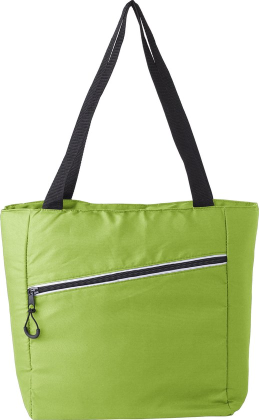 Grote koeltas draagtas/schoudertas lime groen 30 x 43 x 16 cm 20 liter - Koeltassen van BuitenSpeel