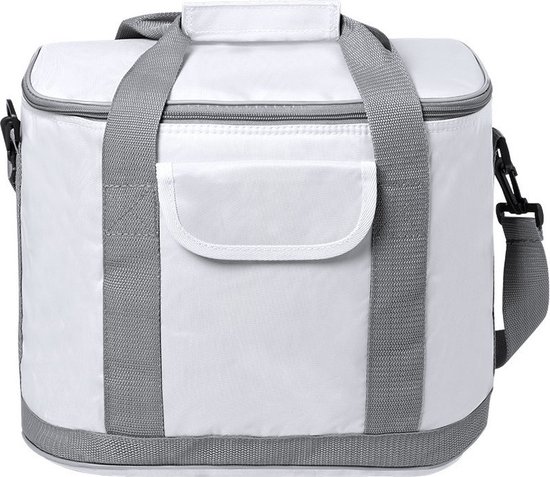 Grote koeltas draagtas/schoudertas - wit - 37 x 29 x 21 cm - 22 liter - Koeltassen van Cozyhome