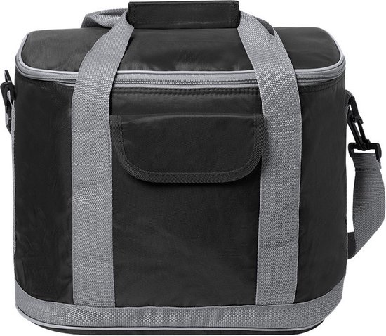 Grote koeltas draagtas/schoudertas - zwart - 37 x 29 x 21 cm - 22 liter - Koeltassen van MaxxGarden