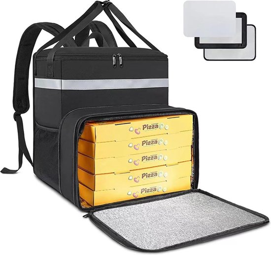 Grote koeltas, koelrugzak, waterdichte geïsoleerde lever rugzak, koeltas voor pizza voor uitstapjes, kamperen, wandelen, strand, outdoor, reizen, BBQ, wandelen, 38 x 36 x 38 cm van Merkloos