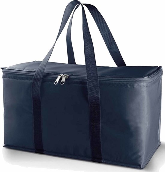 Grote koeltas navy/blauw 39 cm - 17 liter - Koeltassen voor onderweg/op het strand van SportX