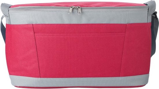 Grote koeltas rood/grijs 39 cm - 18 liter - Koeltassen voor onderweg/op het strand van Benson