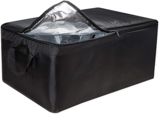 Grote koeltas, thermotas, opvouwbare koelbox, levertas voor het warm houden van eten, tas met koelfunctie, 57 x 37 x 25 cm (zwart) van Bramble.